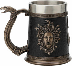 Goddess Medusa drink cup Cold Cast Bronze Cup 17.7x14.5cm / 6.96x5.7 inches NEW - £116.46 GBP