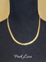 Vintage Park Lane Gold-Tone Textured Link Necklace Elegant Adjustable 1980s - $49.49