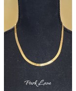 Vintage Park Lane Gold-Tone Textured Link Necklace Elegant Adjustable 1980s - $49.49