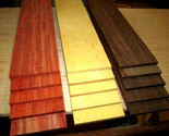 15 PIECES THIN EXOTIC BLOODWOOD, OSAGE ORANGE, WENGE WOOD LUMBER 12&quot; X 3... - £46.42 GBP