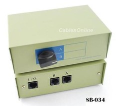 Cablesonline 2-Way Rj45 Ethernet Ab Manual Switch Box, Sb-034 - $47.99