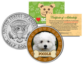 Poodle Dog Jfk Kennedy Half Dollar Us Colorized Coin - £6.69 GBP