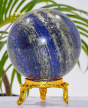 Blue LAPIS LAZULI Crystal Sphere Healing Metaphysical Stone Decor Gift 55mm - $58.89
