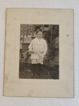 Vintage Cabinet Card Young Boy in White Suit April 1910 - £18.16 GBP