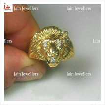 0.55 - 0.65 Ct Certified Natural  Lion Head Men&#39;S Ring 18Kt  Gold 6 - 14 Grams - £1,623.49 GBP+