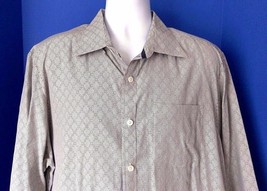 EUC Tommy Bahama Denim Blue Diamond Print Mens Casual Button Up Shirt Office XL - £15.95 GBP