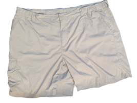 Columbia 4X Men&#39;s beige tan omni-shade cargo shorts 9&quot;L  elastic - £13.22 GBP