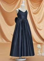 Navy Flower Girl Dresses for Wedding, bridesmaid prom Party dress - £116.03 GBP