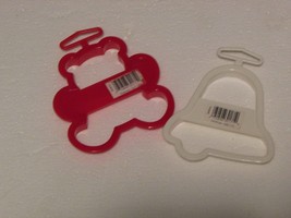Wilton cookie cutters, plastic, 1 red bear, 1 white bell  - £1.97 GBP