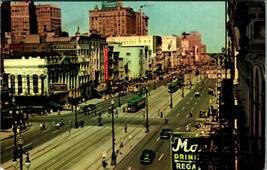 Canal Street View New Orleans LA Louisiana 1951 Chrome Postcard E11 - £2.29 GBP