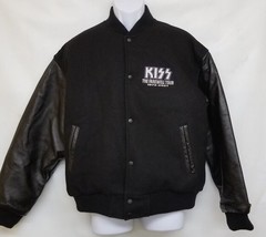 KISS - ORIGINAL FAREWELL CREW MEMBERS WOOL &amp; LEATHER BOMBER JACKET SIZE ... - £365.65 GBP
