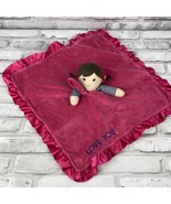 Carters Girl Doll Security Blanket Baby Lovey Hot Pink I Love You Satin ... - £13.58 GBP