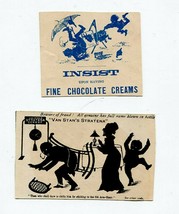 Silhouette 2 Victorian Trade Cards Scraps Stratena Cement Chocolate Creams - $182.84 MXN