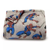 Marvel Spider-man Superhero Large Fleece Plush Print Gray Blanket, 60&quot; X... - $24.74