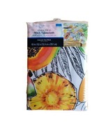 Summer Fruit Vinyl Tablecloth 60 x 102 White Pineapple Watermelon Picnic... - $31.44 CAD