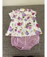NWT Mayoral Baby Girls 12M Cotton 2 Piece Lavender Purple Floral Dress &amp;... - €24,39 EUR
