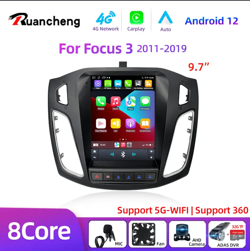 8Core 2 Din Android 12 Car Radio for Ford Focus 3 Mk 3 2011 2012 - 2019 - £116.08 GBP+