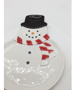 Williams Sonoma Ceramic Snowman Plate Appetizer Cookie 10&quot; Plate - $14.50