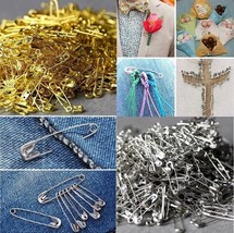 Safety Pins Pretty Gold Silver or Black Lot of 25 Sewing Pins - $55.50 MXN