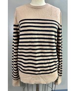 NWT Equipment FEMME Striped 100% Cashmere Crew Neck Sweater Size L - $74.24