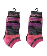 LOT OF 2 Chatties Women&#39;s 3 Pair Low Cut Assorted Ankle Socks - BLACK/PINK - $13.52 CAD