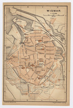 1904 Original Antique Map Of Wismar / Mecklenburg / Germany - £13.66 GBP