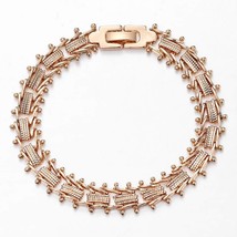 21 Styles 585 Rose Gold Color Bracelet for Women Men Girl Snail Curb/Weaving Lin - £13.65 GBP