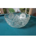 Beautiful star pattern  Glass PUNCH BOWL w/Scalloped Rim no cups[*] - $101.96