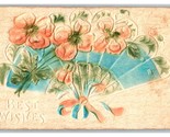 Lot of 9 Folding Fan Embossed Floral DB Postcards S10 - $16.88