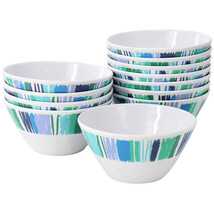 Gibson Home Tropical Sway Orleans 12 Piece 6 Inch Melamine Bowl Set in Blue - $47.48