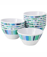 Gibson Home Tropical Sway Orleans 12 Piece 6 Inch Melamine Bowl Set in Blue - $64.92 CAD