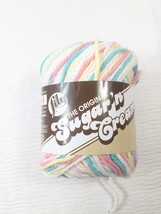 Lily Sugar &#39;n Cream yarn Spring Meadows pink green yellow cotton variegated - £5.48 GBP