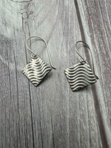 Vintage Sterling Silver Textured Dangle Earrings 2.7cm - $26.14