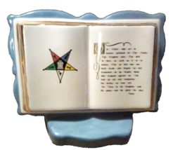 Vtg Ceramic Order of the Eastern Star Lord&#39;s Prayer Masonic Planter - £13.19 GBP