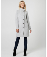 Le Chateau Wool Blend Funnel Neck Asymmetrical Grey Coat Size XXL - £138.48 GBP