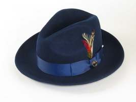 Men Bruno Capelo Hat Australian Wool Fedora Untouchable EXECUTIVE EX322 Navy image 4