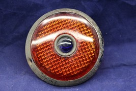 Antique Blue Dot Amber Reflective Style Light Glass Lens with Trim Bezel B 461 - £46.34 GBP