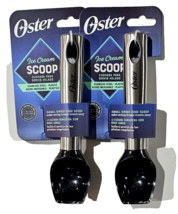 2 Pack Oster Ice Cream Scoop Durable Tapered Edge Stainless Steel Black ... - £20.65 GBP