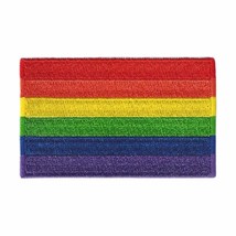 Rainbow Flag Iron On Patch 3&quot; Embroidered Applique Gay Lesbian Bi Lgbtq Pride - £4.75 GBP