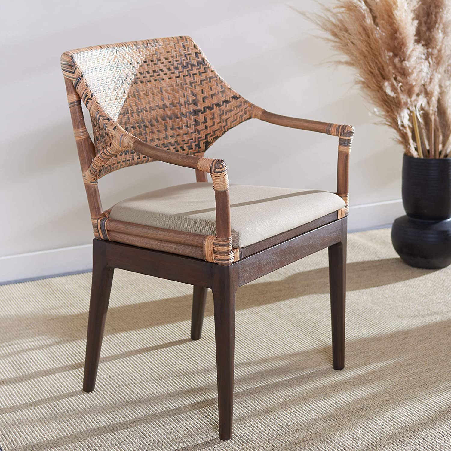 Carlo Arm Chair, Honey, From The Safavieh Home Collection. - $373.96