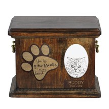 Urn for cat’s ashes with ceramic plate and description - Persian Cat, ART-DOG - £78.39 GBP