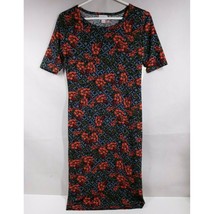 NWT LuLaRoe Julia Pencil Dress Black Labrynth With Red Floral Designs Si... - £12.25 GBP