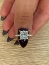 3.21 Cts Princess Cut E/VS1 Lab Grown Diamond Engagement Ring 14k Yellow... - $32,565.08 MXN