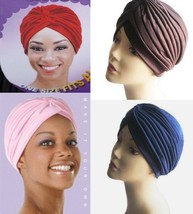 Women&#39;s Turban Hats Chemo Headcover Stretchable  Black, White, Brown, Navy, Pink - £2.79 GBP