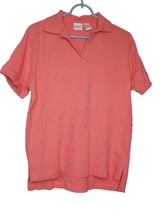 Izod Women&#39;s Size M orange coral 100% cotton short sleeve Polo Shirt - $223.61 MXN