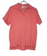 Izod Women&#39;s Size M orange coral 100% cotton short sleeve Polo Shirt - $12.00