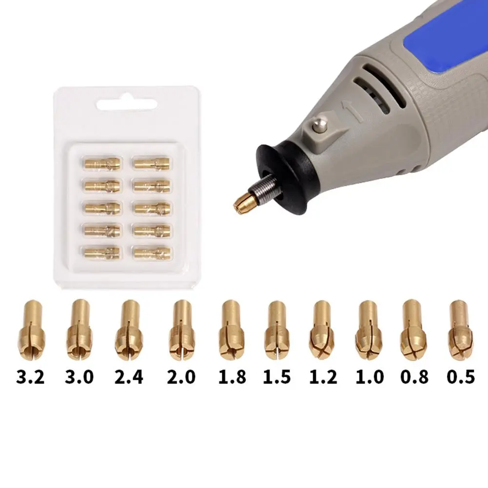 10Pcs/set Drill Chu Adapter 0.5mm-3.2mm Mini Drill Chu For Dremel Chuck Adapter  - £127.60 GBP