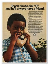 Print Ad AT&amp;T Bell Company Teach Him to Dial Zero Vintage 1972 Advertisement - £7.75 GBP