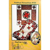 PinWheel Poinsettias Christmas Quilt Pattern 133 by PineTree Lodge Designs - £7.07 GBP