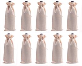 Viamto Burlap Wine Bags Drawstring Lining Beige 15x35cm 10pcs - $219.21 MXN Viamto Burlap Wine Bags Drawstring Lining Beige 15x35cm 10pcs - $219.21 MXN